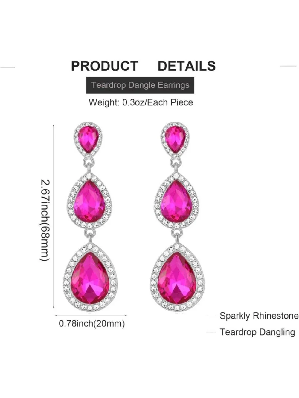 Glam Vintage Rhinestone Teardrop Dangle Earrings | Crystal Chandelier for